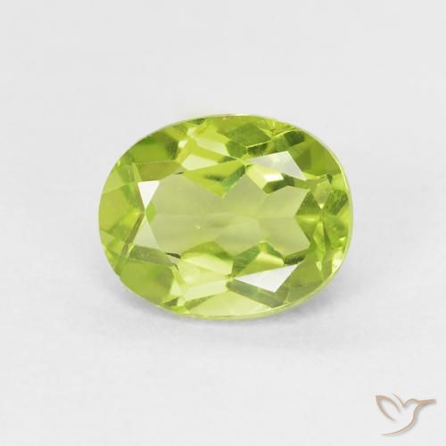 1.30ct 天然 浅活泼的绿色 橄榄石, 椭圆形, VS