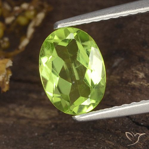 1.20ct 天然 中浅绿色 橄榄石, 椭圆形, VS