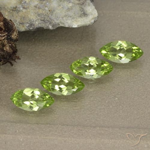 1.63天然绿色橄榄石，马眼形，7×3.5毫米，VVS-VS