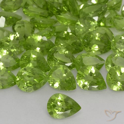 1.08ct 天然 黄绿色 橄榄石, 梨形, VS