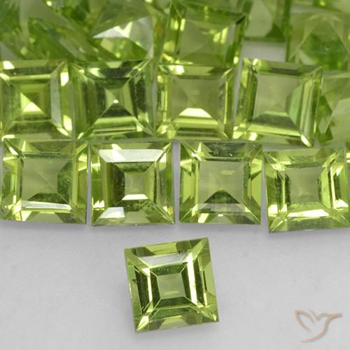 0.67ct 天然 浅绿色 橄榄石, 正方形, VVS-VS