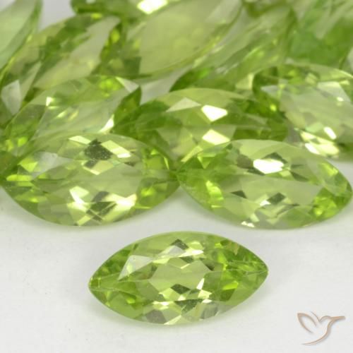 0.58ct 天然 浅活泼的绿色 橄榄石, 榄尖形, VS