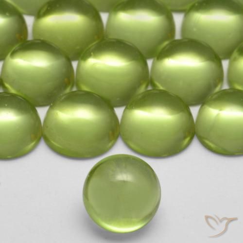 0.38ct 天然 充满活力的绿色 橄榄石, 圆形的, 透明