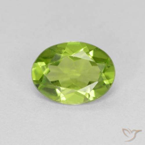 1.62ct 天然 充满活力的绿色 橄榄石, 椭圆形, VS