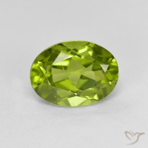 1.45ct 天然 充满活力的绿色 橄榄石, 椭圆形, VS