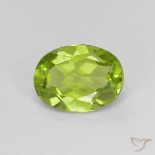 1.35ct 天然 黄绿色 橄榄石, 椭圆形, VS