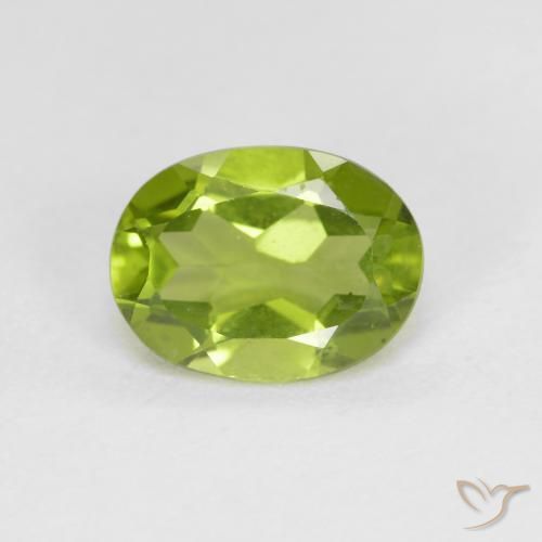 1.40ct 天然 充满活力的绿色 橄榄石, 椭圆形, VS