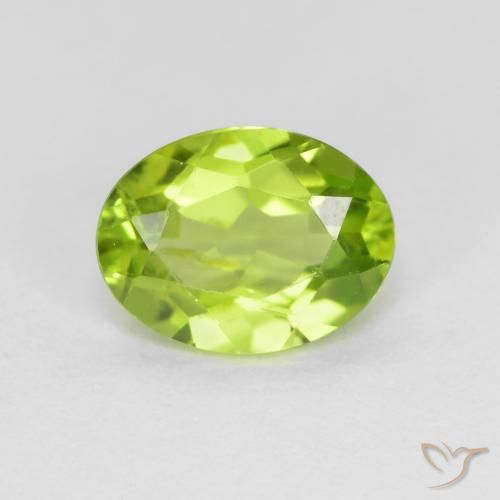 1.45ct 天然 浅活泼的绿色 橄榄石, 椭圆形, VS