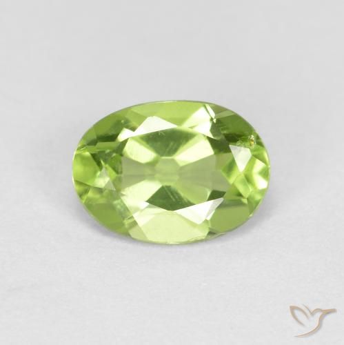 0.89ct 天然 黄绿色 橄榄石, 椭圆形, VS-SI