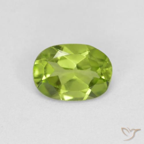 0.80ct 天然 中绿色 橄榄石, 椭圆形, VS
