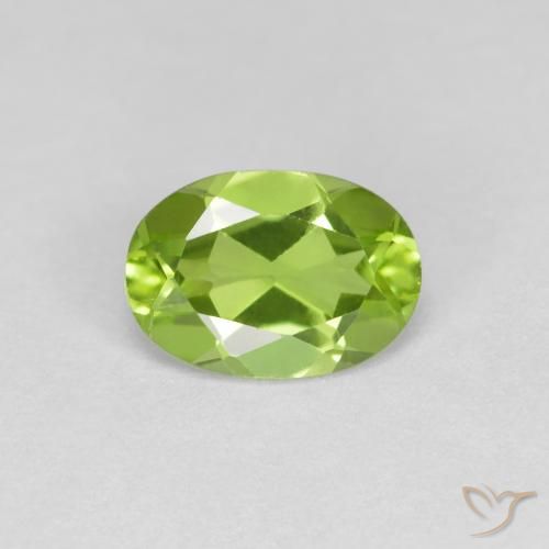 0.81ct 天然 中绿色 橄榄石, 椭圆形, VS