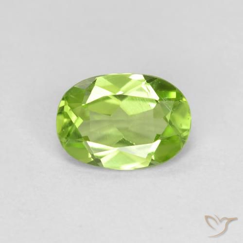 0.78ct 天然 中绿色 橄榄石, 椭圆形, VS