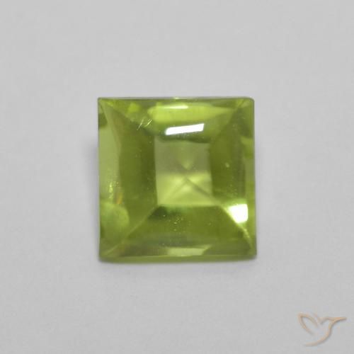 0.83ct 天然 充满活力的绿色 橄榄石, 正方形, 透明