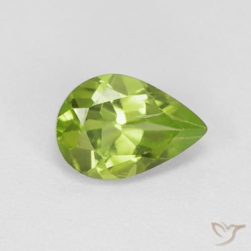0.84ct 天然 充满活力的绿色 橄榄石, 梨形, VS