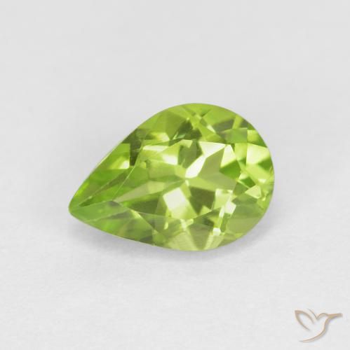 0.87ct 天然 中绿色 橄榄石, 梨形, VS