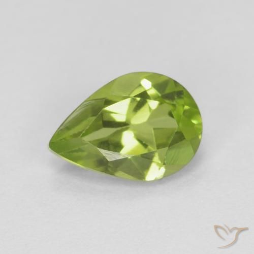 0.85ct 天然 充满活力的绿色 橄榄石, 梨形, VS