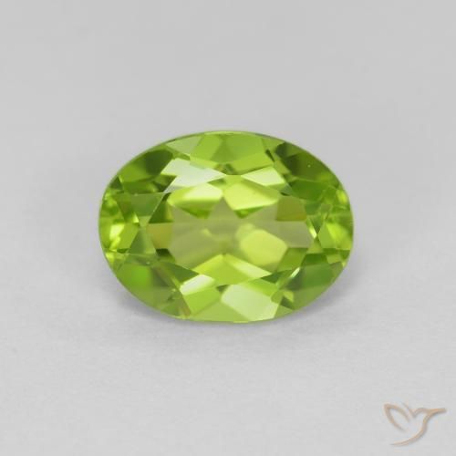 1.41ct 天然 黄绿色 橄榄石, 椭圆形, VS