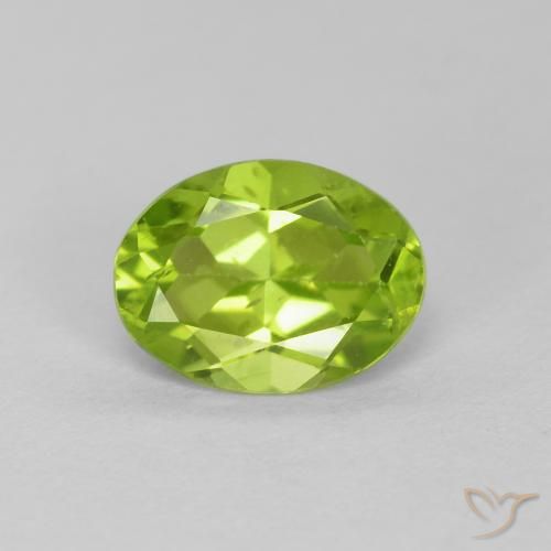 1.27ct 天然 充满活力的绿色 橄榄石, 椭圆形, VS