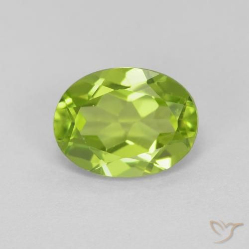 1.49ct 天然 充满活力的绿色 橄榄石, 椭圆形, VS