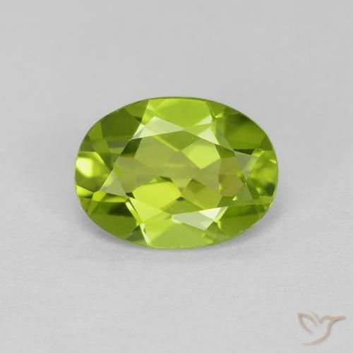 1.26ct 天然 中绿色 橄榄石, 椭圆形, VVS-VS