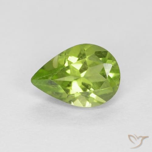 0.77ct 天然 浅活泼的绿色 橄榄石, 梨形, VS