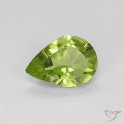 0.72ct 天然 充满活力的绿色 橄榄石, 梨形, VS
