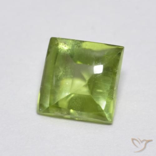 0.75ct 天然 黄绿色 橄榄石, 正方形, 透明