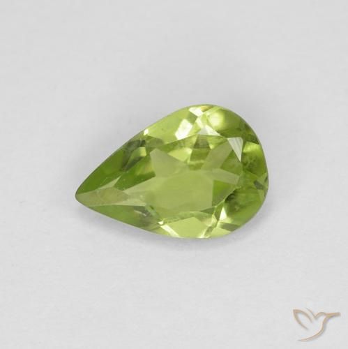 0.65ct 天然 黄绿色 橄榄石, 梨形, VVS