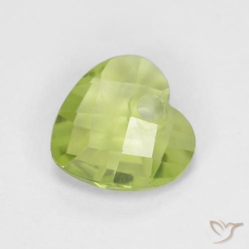 0.75ct 天然 中绿色 橄榄石, 心形, VS