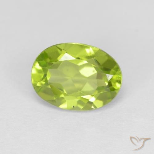 1.29ct 天然 黄绿色 橄榄石, 椭圆形, VVS-VS