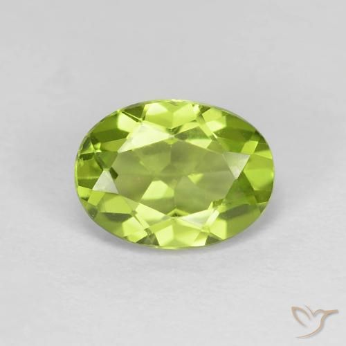 1.41ct 天然 黄绿色 橄榄石, 椭圆形, VS