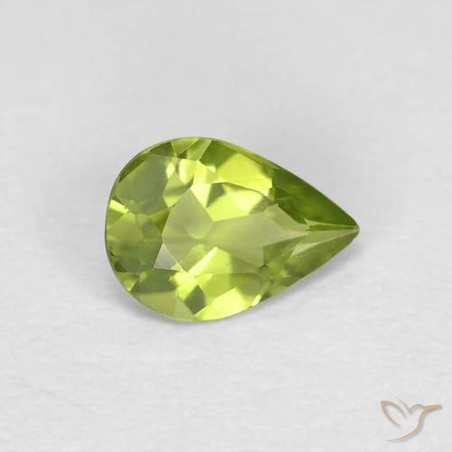 0.61ct 天然 充满活力的绿色 橄榄石, 梨形, VVS-VS