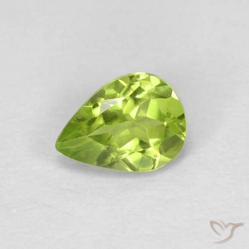 0.68ct 天然 中绿色 橄榄石, 梨形, VS