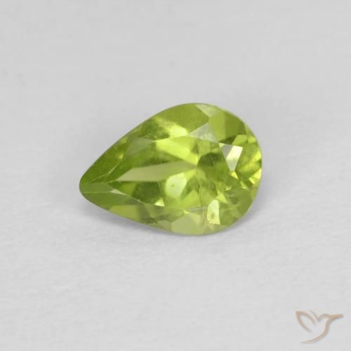0.64ct 天然 黄绿色 橄榄石, 梨形, VVS-VS