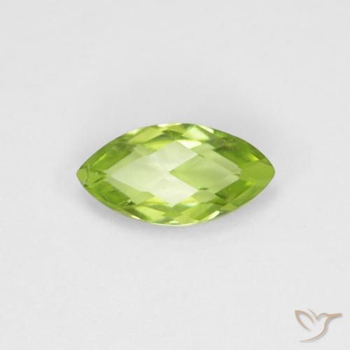 0.63ct 天然 亮绿色 橄榄石, 榄尖形, VS