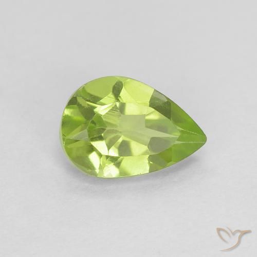 0.73ct 天然 中绿色 橄榄石, 梨形, VVS-VS