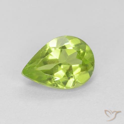 0.87ct 天然 中绿色 橄榄石, 梨形, VVS-VS