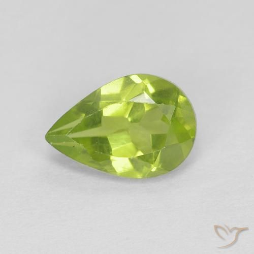 0.75ct 天然 活泼的黄绿色 橄榄石, 梨形, VVS-VS