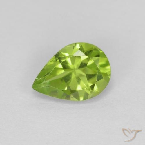 0.91ct 天然 中绿色 橄榄石, 梨形, VS