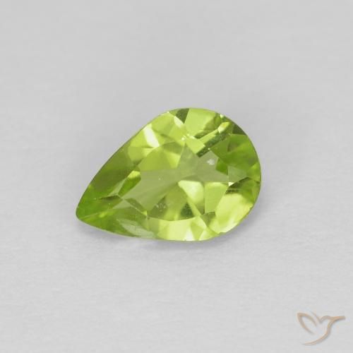 0.65ct 天然 中绿色 橄榄石, 梨形, VS