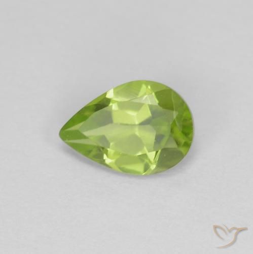 0.73ct 天然 中绿色 橄榄石, 梨形, VS