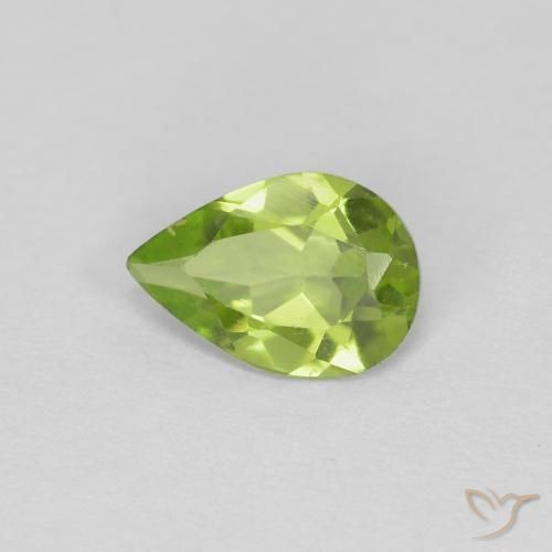 0.61ct 天然 充满活力的绿色 橄榄石, 梨形, VS
