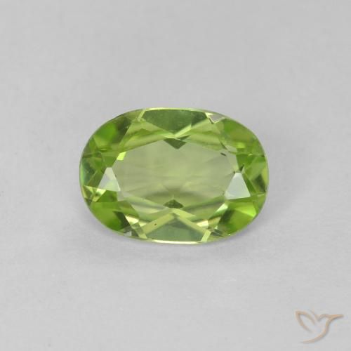 0.79ct 天然 中绿色 橄榄石, 椭圆形, VVS-VS