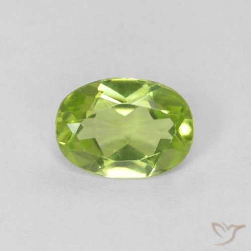 0.80ct 天然 中绿色 橄榄石, 椭圆形, VVS