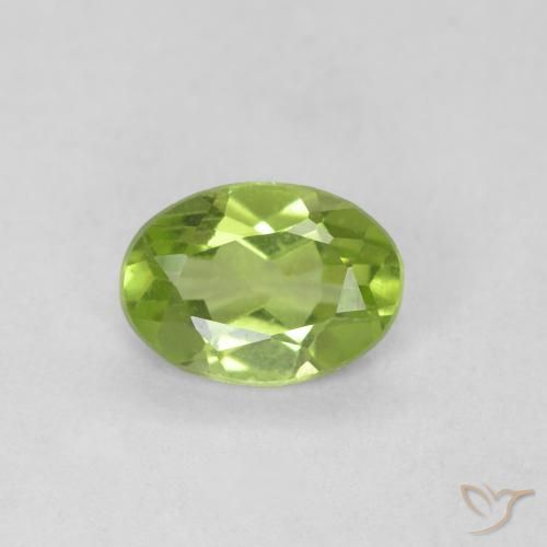 0.59ct 天然 中绿色 橄榄石, 椭圆形, VVS