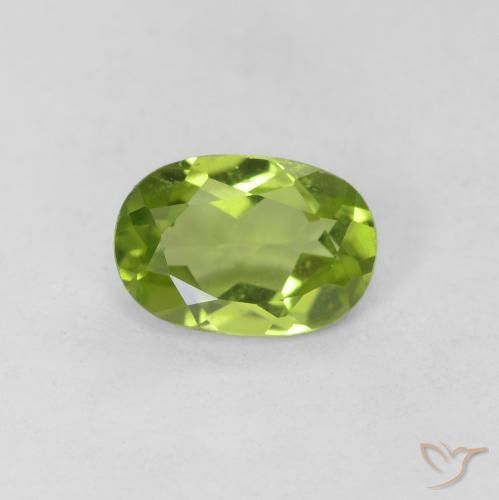 0.80ct 天然 中绿色 橄榄石, 椭圆形, VVS