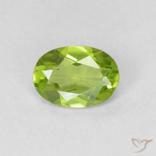 0.73ct 天然 中绿色 橄榄石, 椭圆形, VVS-VS