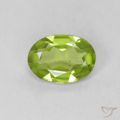 0.76ct 天然 中绿色 橄榄石, 椭圆形, VVS-VS