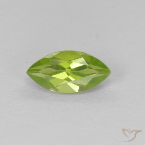 0.75ct 天然 充满活力的绿色 橄榄石, 榄尖形, VS