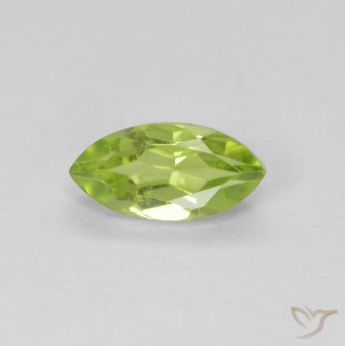 0.70ct 天然 黄绿色 橄榄石, 榄尖形, VS
